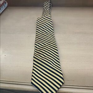 Brooks Brothers Navy and Yellow Striped Tie